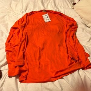 New piko basic long sleeve top. Color is orange size XL